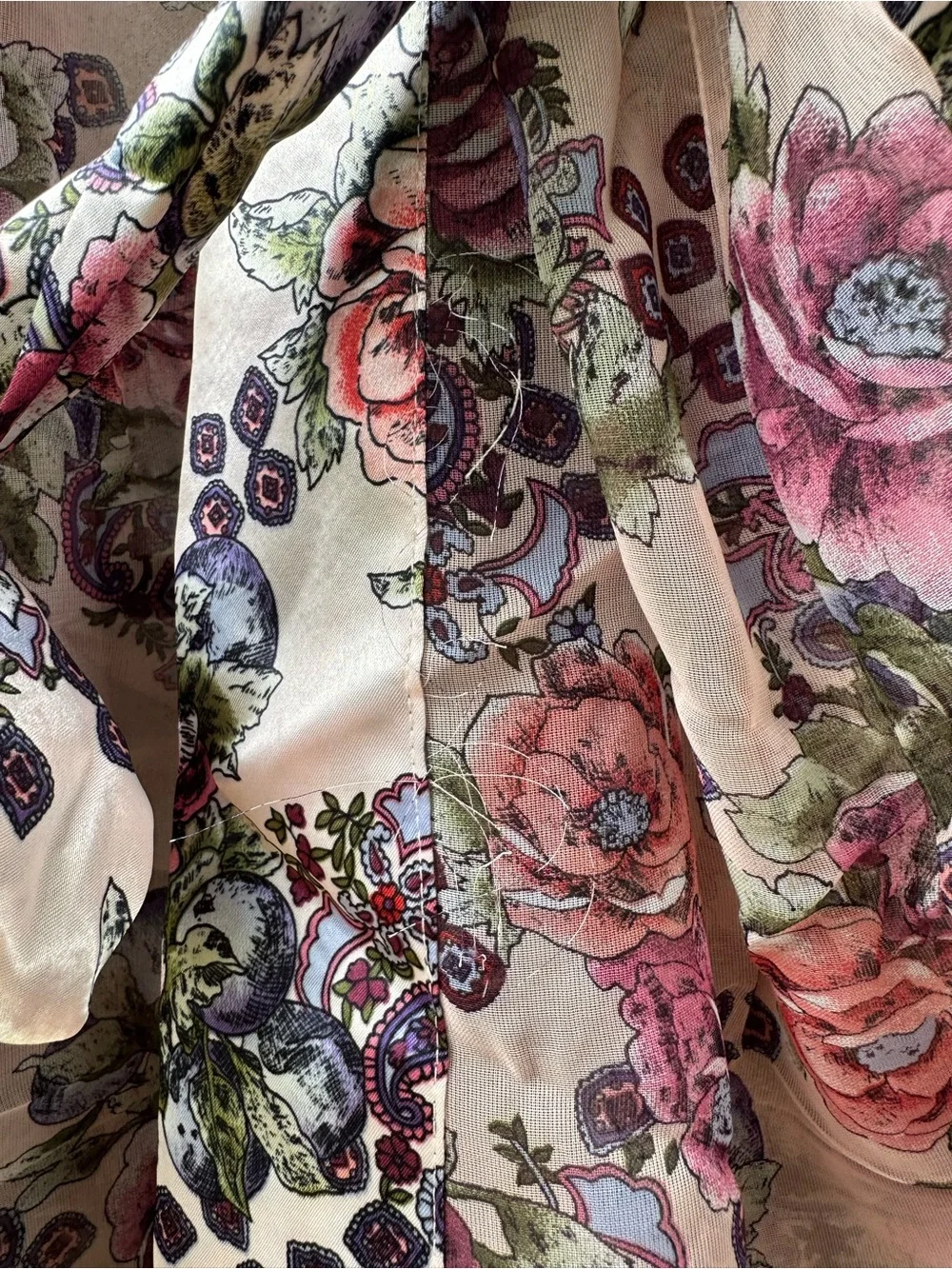 Vintage Victoria’s Secret Floral Sheer Chiffon Robe Kimono Wrap Belt One Size